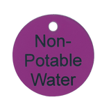 Custom Engraved Plastic Valve Tag.  Pink Non-Potable Water