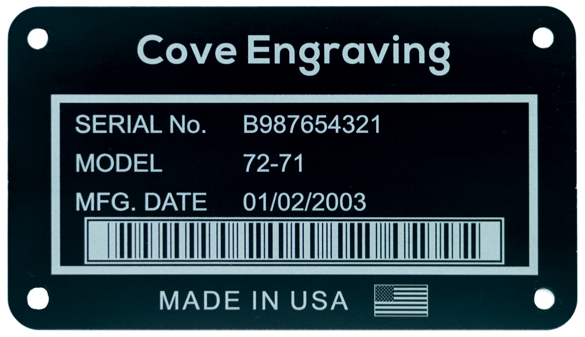 Anodized Aluminum Nameplate – Cove Engraving