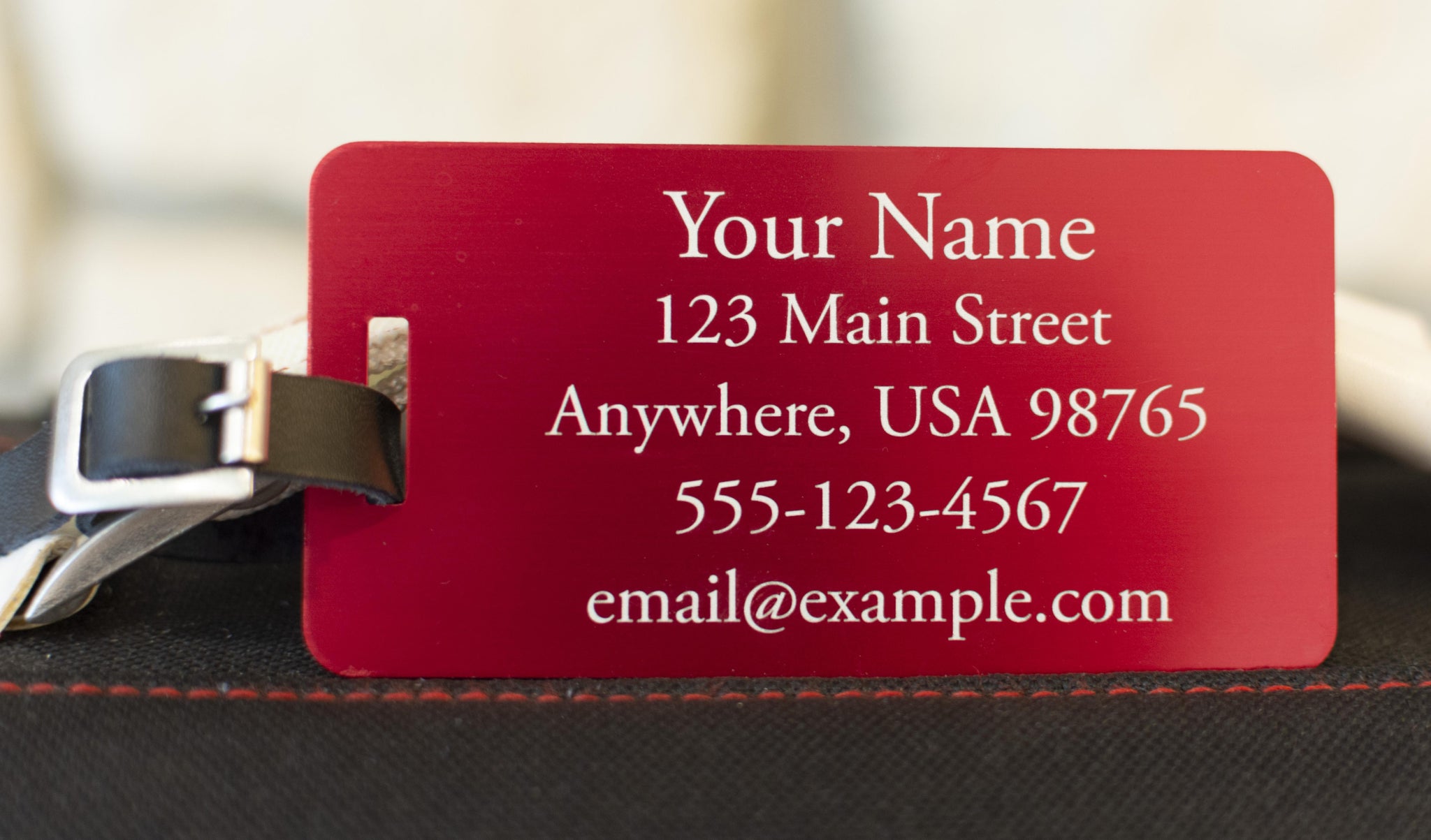 Anodized aluminum luggage tags on sale