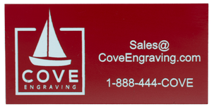 Custom Plastic Laser Engraved Nameplate and Equipment Tags.  Red