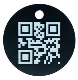 Custom Engraved Plastic Valve Tag.  Black QR Code